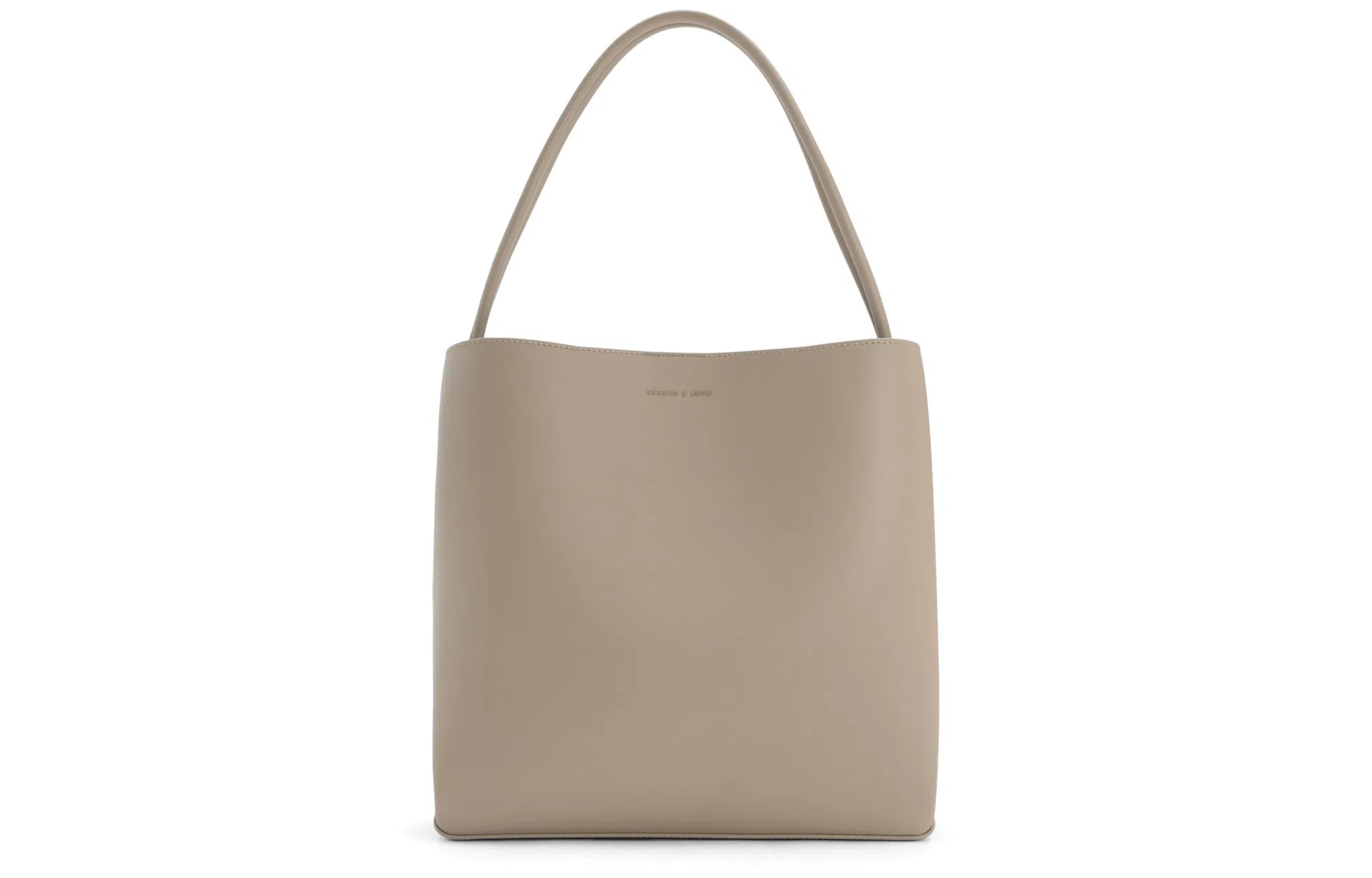 Charles & Keith Tote Bag Taupe/Cream