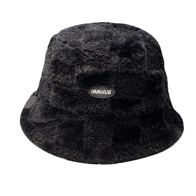 WODONBLE Bucket Hat Plaid Plush Warm