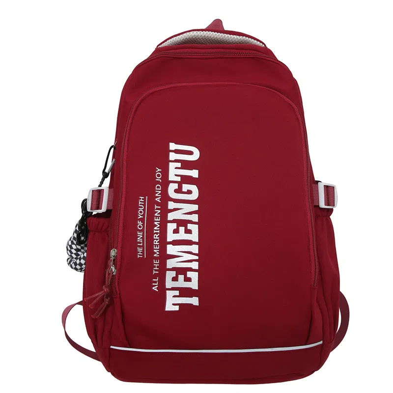 尼格尔简约休闲复古运动风双肩包春季尼龙新款大容量韩版日系背包中学生书包 中号 男女同款 多色