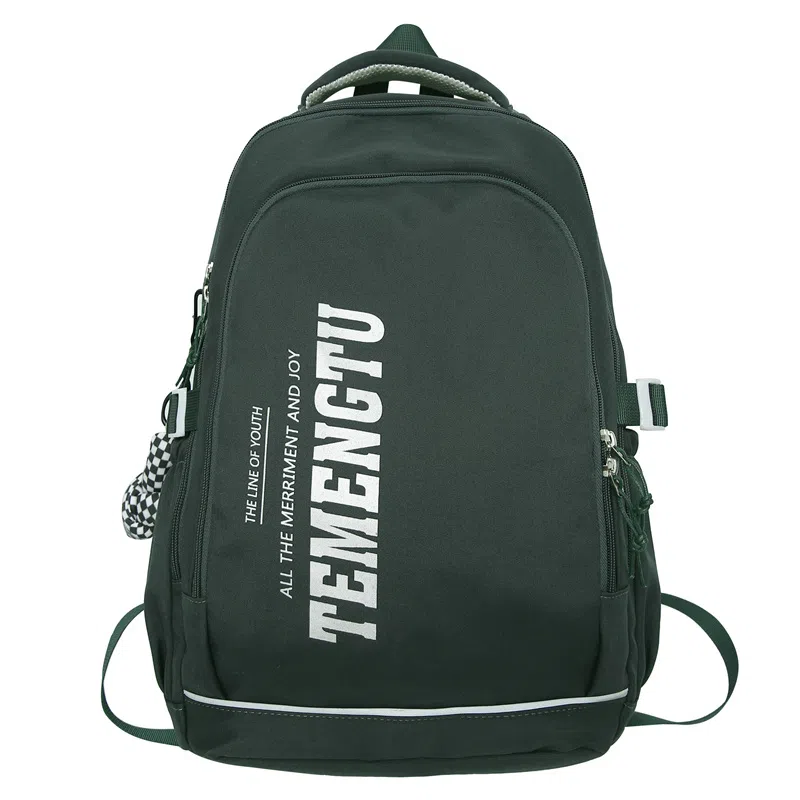 尼格尔简约休闲复古运动风双肩包春季尼龙新款大容量韩版日系背包中学生书包 中号 男女同款 多色