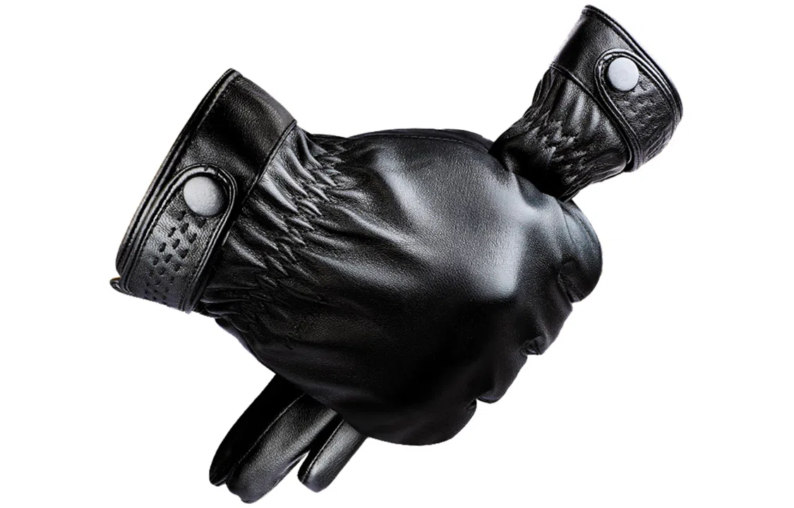 优幽兰 摩托车学生骑行真皮防风防寒东北加厚骑车分指五指滑雪保暖穿搭 实用通勤便携 手套 男款