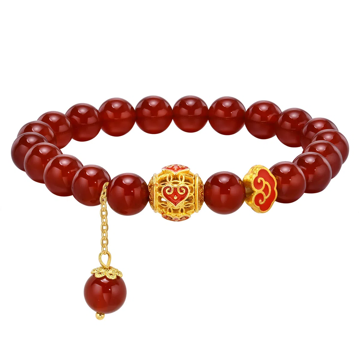 恋朵 新中式国风龙年 祥云转运珠 玛瑙 玉石手串 女款