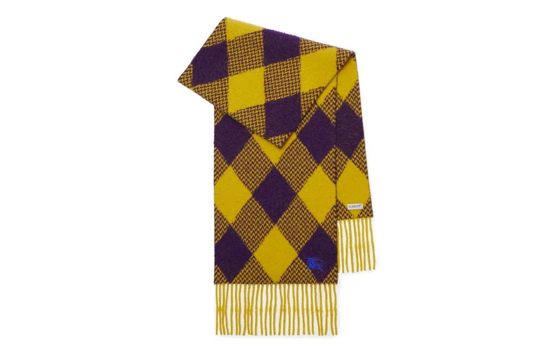 Burberry Diamond Pattern Scarf Yellow