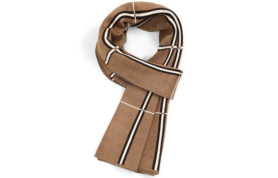 优幽兰 秋冬经典百搭时尚商务防风防寒针织加厚护脖子 小众高级感简约穿搭 绒线围巾 男款