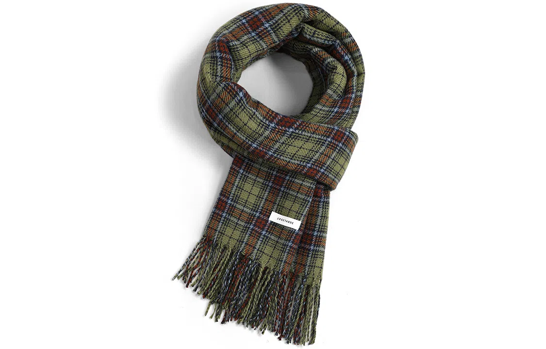 优幽兰 学生格子加厚保暖防风防寒护脖休闲 绒线围巾 男女同款情侣款