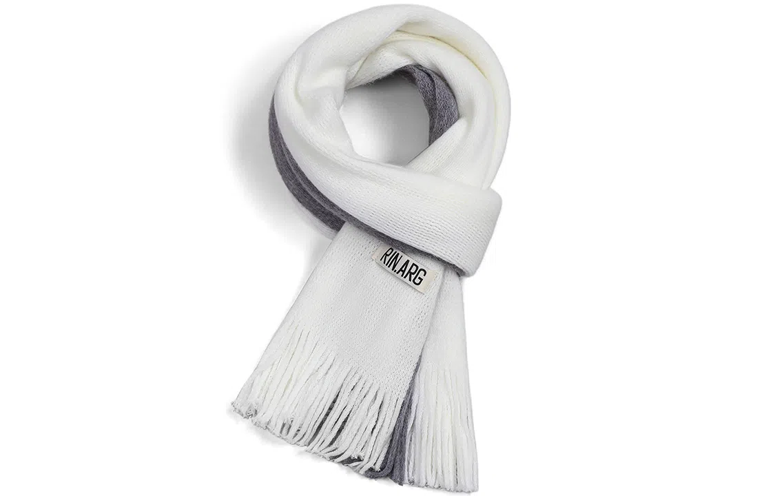 优幽兰 拼色韩版显脸小针织防风防寒保暖加厚大蓬松小众 绒线围巾 男女同款情侣款 礼盒装