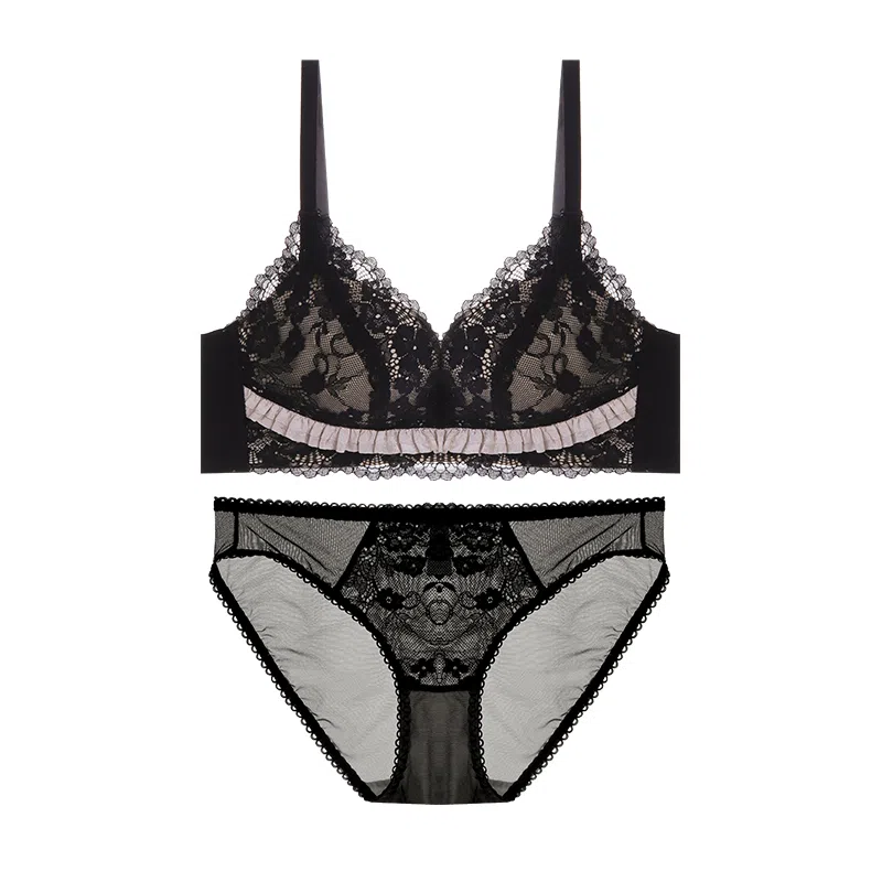 内在密码 红色内衣内裤本命年女小胸聚拢显大上托平胸专用性感蕾丝结婚新娘文胸套装