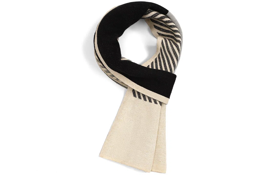 优幽兰 韩版显脸小拼色防风防寒针织商务加厚保暖可双面戴高级感 绒线围巾 男款