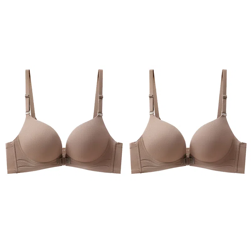 浪莎 上薄下厚舒适透气聚拢薄款无钢圈防下垂前扣文胸 女款