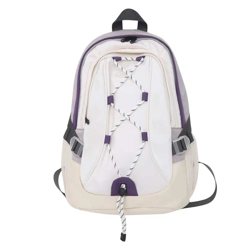 尼格尔 潮流时尚双肩包旅游休闲背包通勤大容量初高中学生书 尼龙 男女同款情侣款 多色