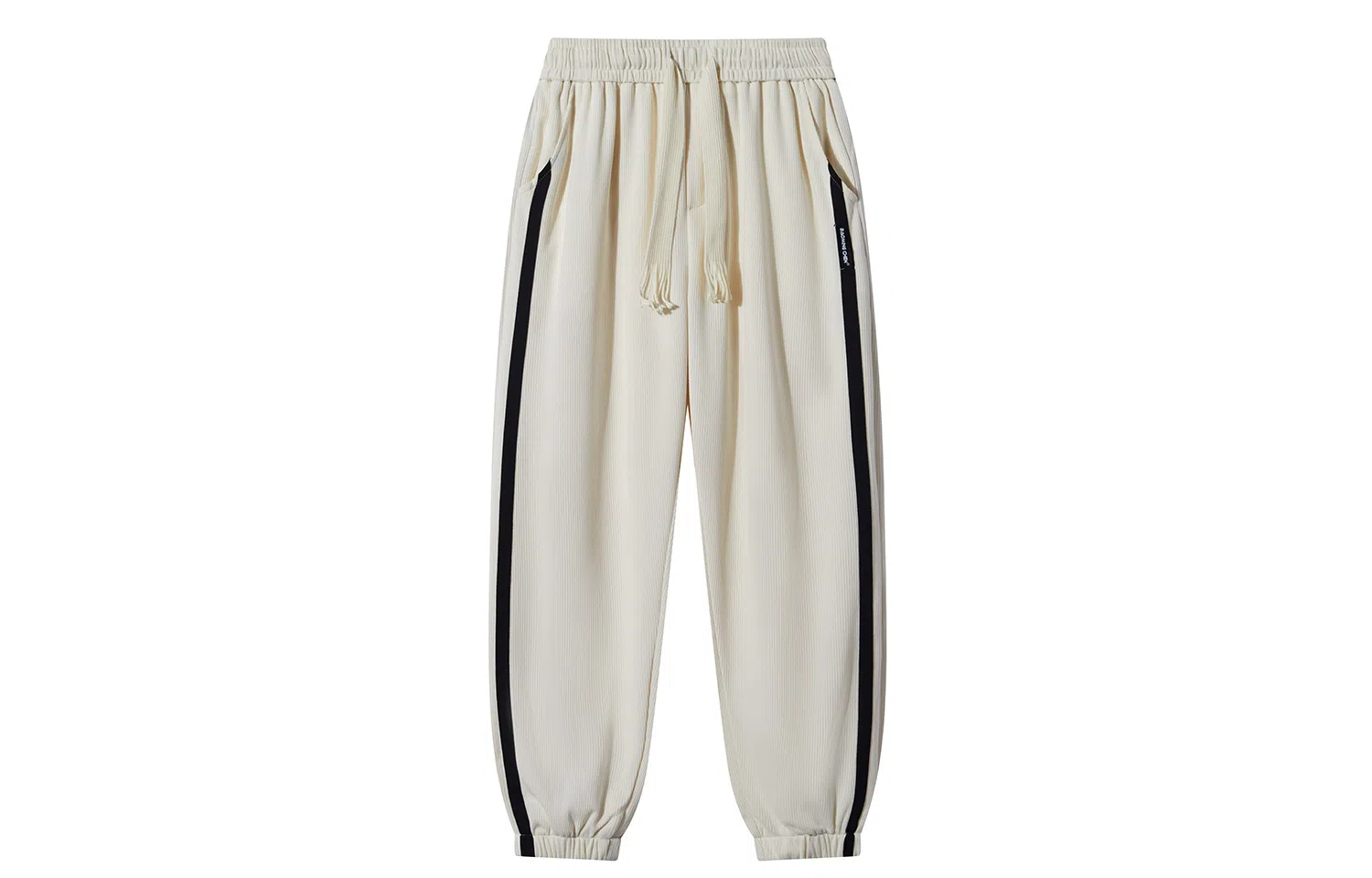 日系潮牌春夏季侧边条纹宽松束脚九分休闲裤 男女同款