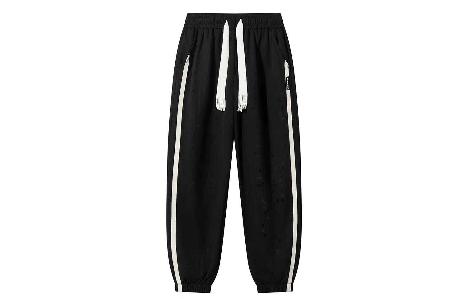 日系潮牌春夏季侧边条纹宽松束脚九分休闲裤 男女同款