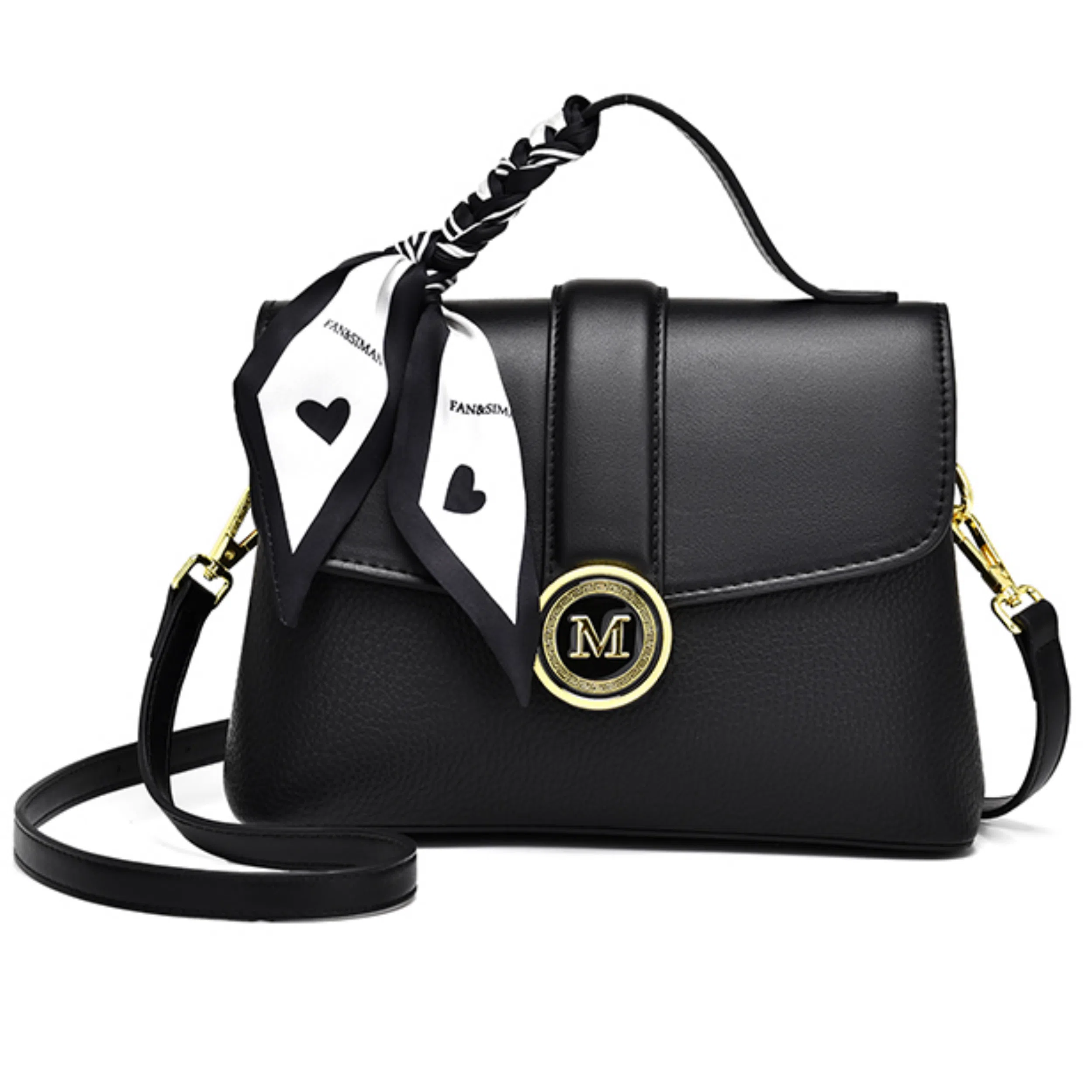 Fansiman Classic Lock Bag Medium Apricot Black