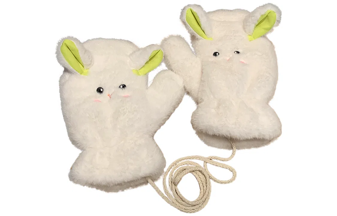 优幽兰 暖加厚毛绒骑车可爱小羊防风防寒可挂脖连指设计感 小众学生通勤 自行车护手 手套 女款