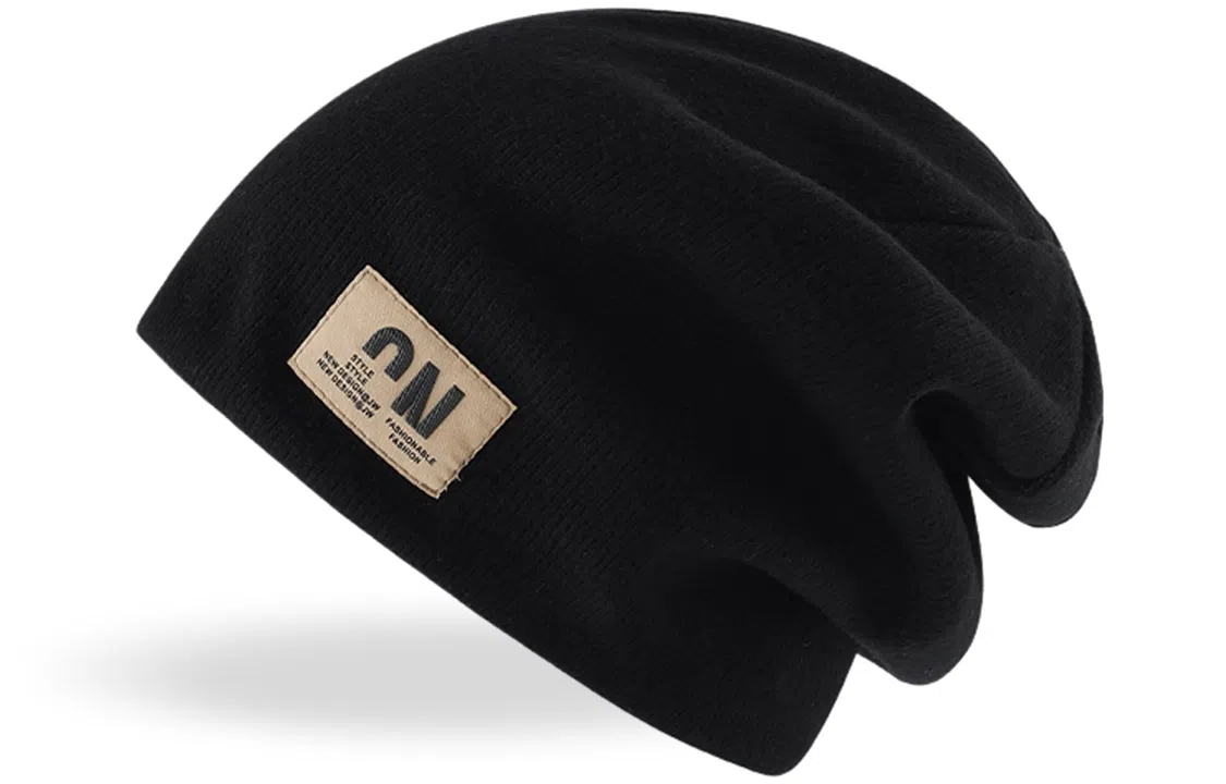 优幽兰 韩版显脸小纯色设计感贴标防风防寒冷帽加厚保暖高级感小众 棉 绒线帽 女款