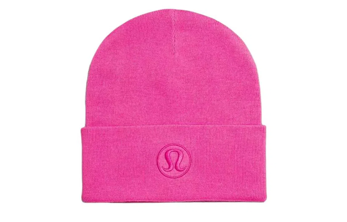lululemon Logo Embroidered Wool Blend Beanie Pink