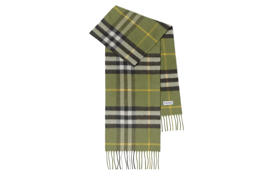 Burberry Check Tassel Scarf Kids Green