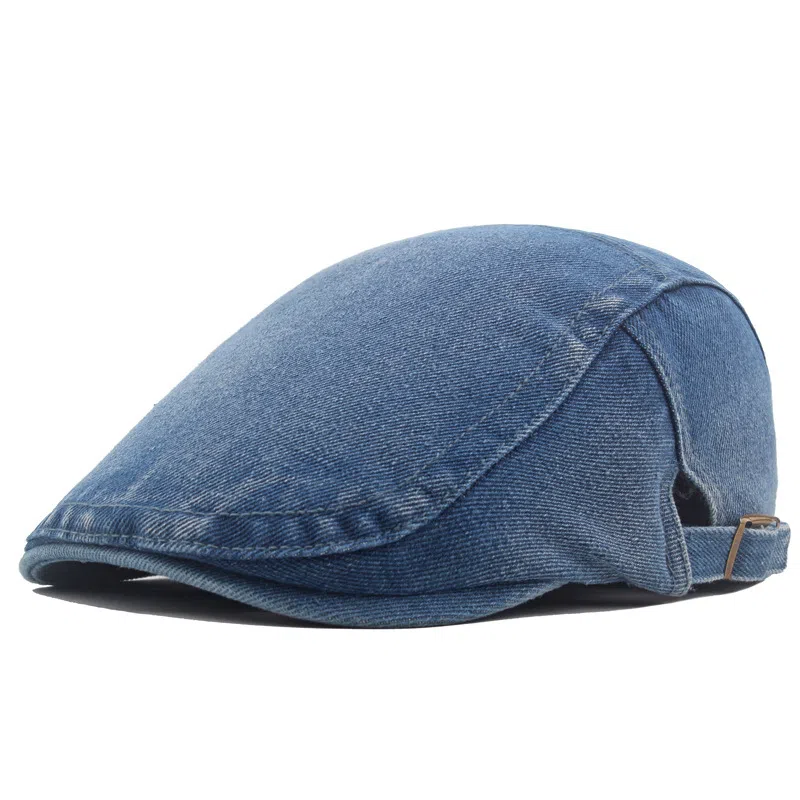 山一丸 英伦报童光板牛仔做旧前进 棉 贝雷帽 男女同款情侣款