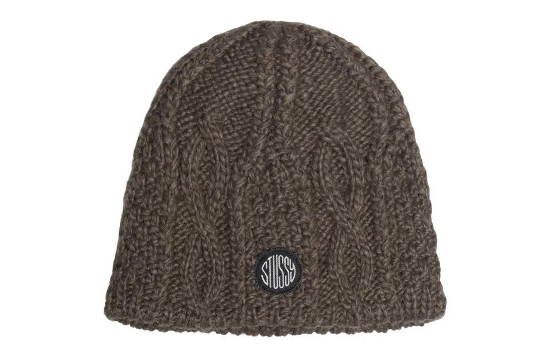 Stussy Cable Knit Beanie Brown