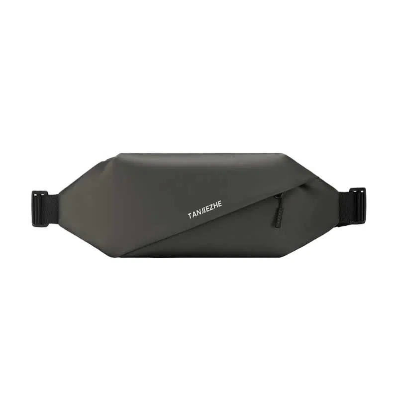 探界者 机能风亲肤耐磨防水时尚潮酷设计出街风格利器 织物 胸包腰包 常规 男女同款情侣款 黑色/灰色