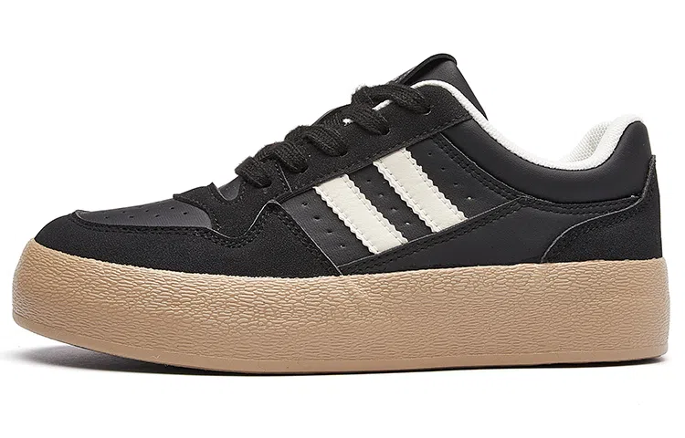 拉夏贝尔 合成革 百搭舒适 增高轻便 低帮 板鞋 女款