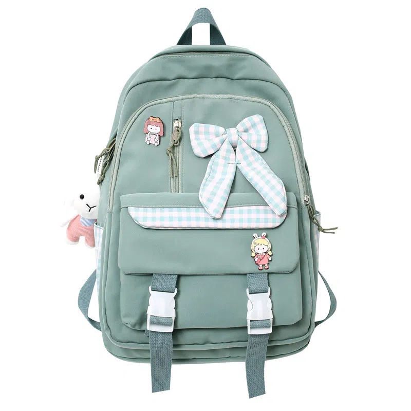 尼格尔 小学生书包蝴蝶结可爱甜美尼龙书包背包双肩包 女款 多色