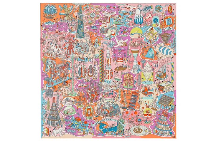 Hermes World Expo 90cm Silk Scarf