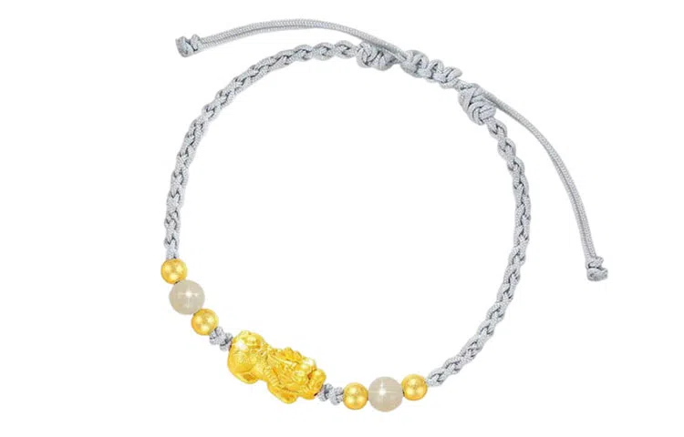 琦珂 足银新中式手绳国潮宫廷风貔貅款 黑曜石 手链 男女同款情侣款