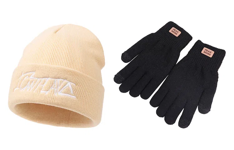 匹克 刺绣小清新 针织手套 绒线帽 男女同款情侣款