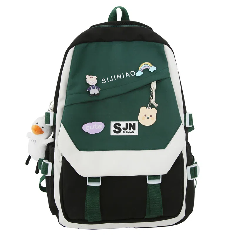 尼格尔大容量双肩背包休闲校园女生尼龙双肩包小学生初中生学生上课书包女多色