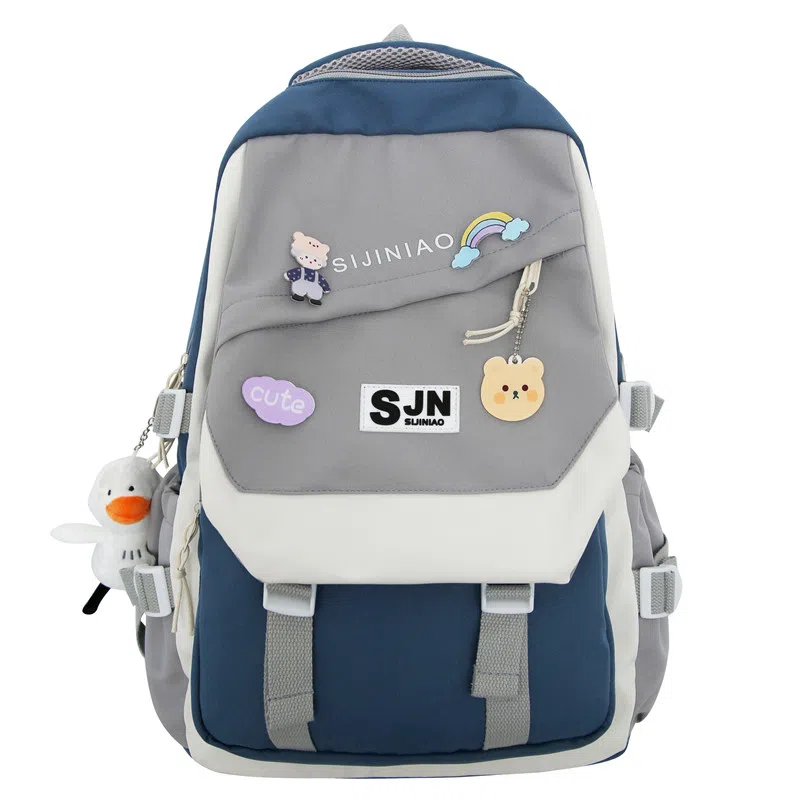 尼格尔大容量双肩背包休闲校园女生尼龙双肩包小学生初中生学生上课书包女多色