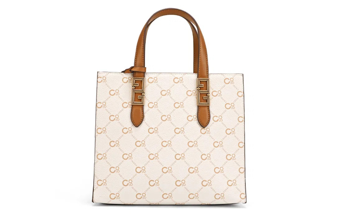 COOGI Logo Strap Shoulder Bag Medium Ivory Brown