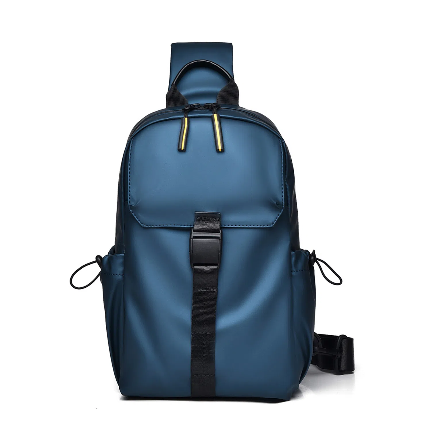 百搭休闲纯色机能风单肩包斜挎包 尼龙 胸包 常规 男女同款情侣款 黑色/灰色/蓝色