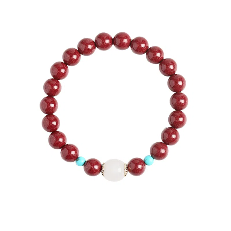 宝致 国风国潮 轻奢简约高级感 再造辰砂朱砂 玉石手串 男女同款情侣款