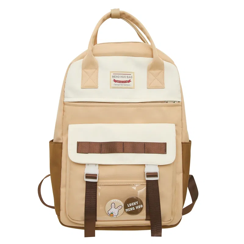 尼格尔大容量双肩包女高中生尼龙电脑旅行背包初中生书包女大学生韩版高颜值 多色