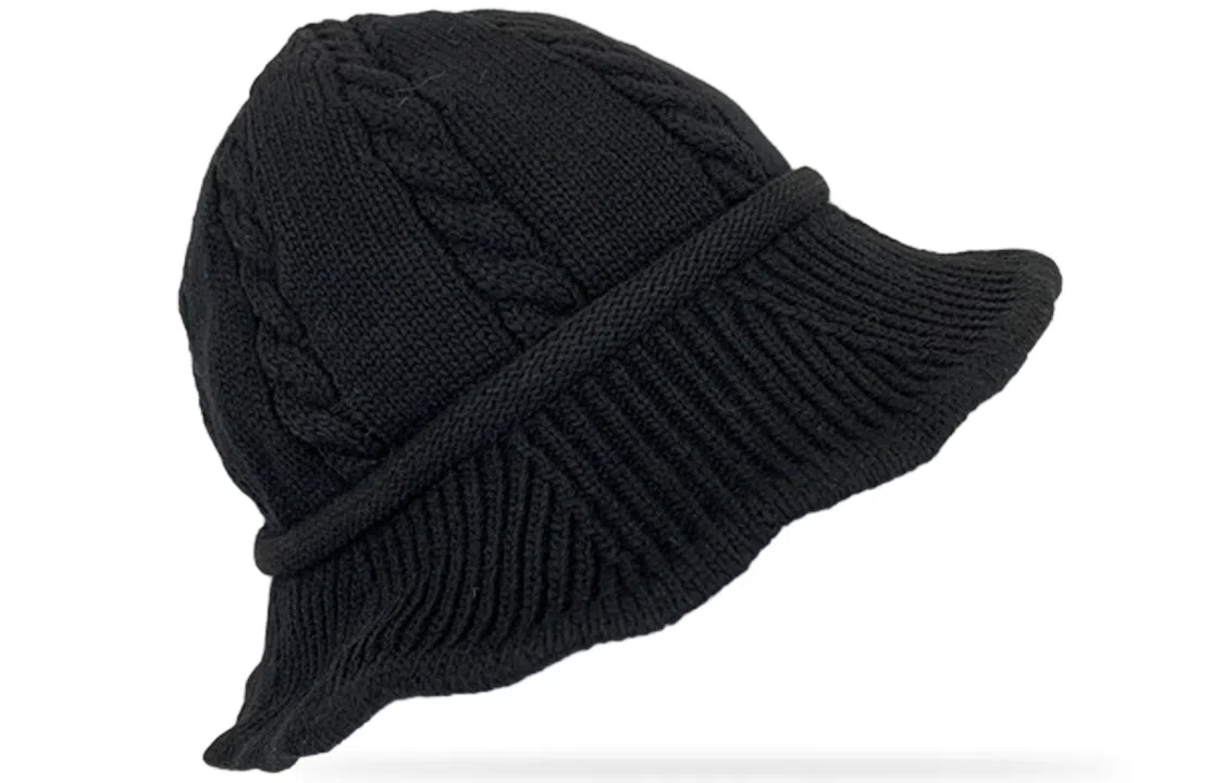 优幽兰 韩版显脸小大头围防风防寒加厚保暖针织高级感 聚酯纤维 渔夫帽 女款