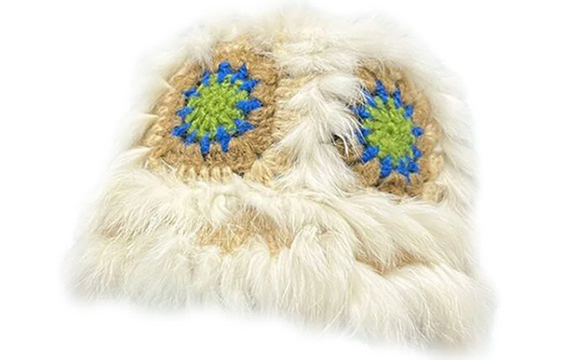 优幽兰 简约 醒狮帽休闲毛线 韩版显脸小针织设计感拼色包头防风防寒加厚保暖高级感韩系穿搭 兔毛混纺 渔夫帽 女款