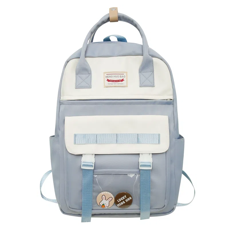 尼格尔大容量双肩包女高中生尼龙电脑旅行背包初中生书包女大学生韩版高颜值 多色