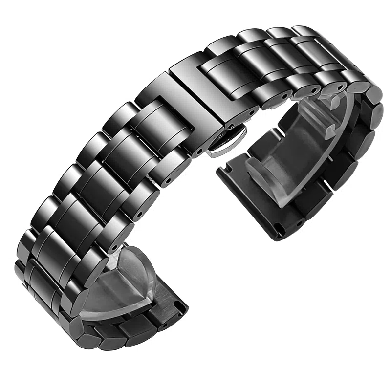 万晨 手表表带钢带男女不锈钢表带 金属蝴蝶扣适用天梭 卡西欧 天王 浪琴 美度 西铁城精钢手表链