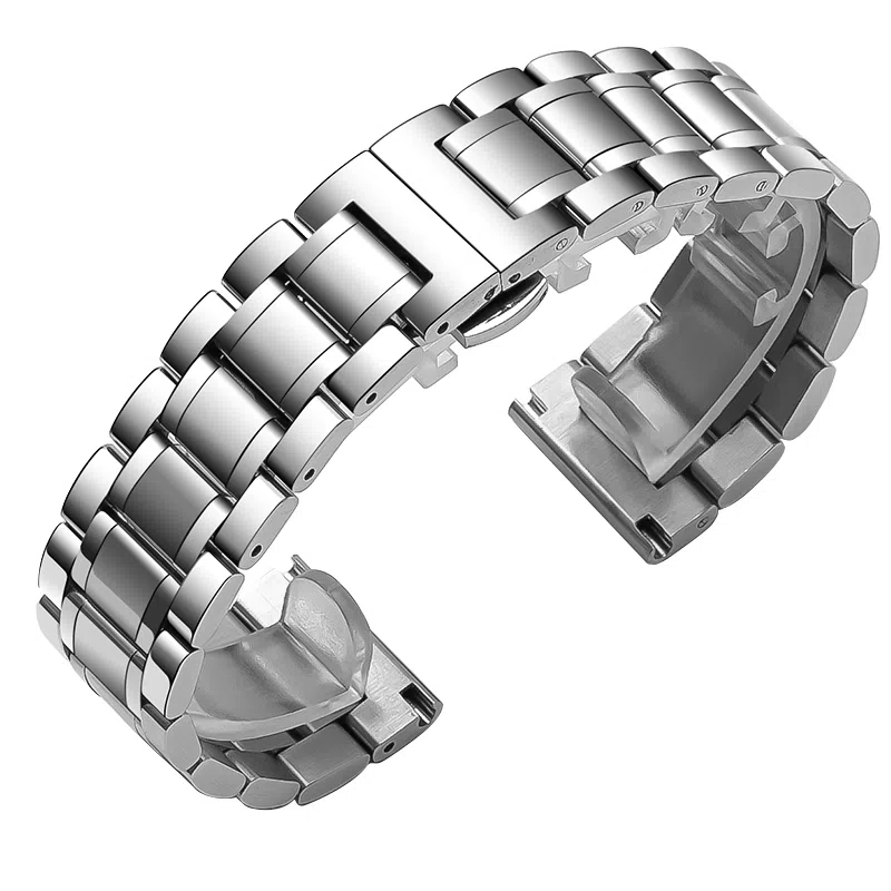 万晨 手表表带钢带男女不锈钢表带 金属蝴蝶扣适用天梭 卡西欧 天王 浪琴 美度 西铁城精钢手表链