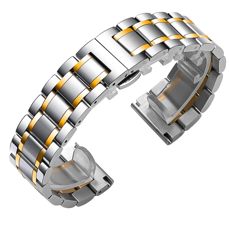 万晨 手表表带钢带男女不锈钢表带 金属蝴蝶扣适用天梭 卡西欧 天王 浪琴 美度 西铁城精钢手表链