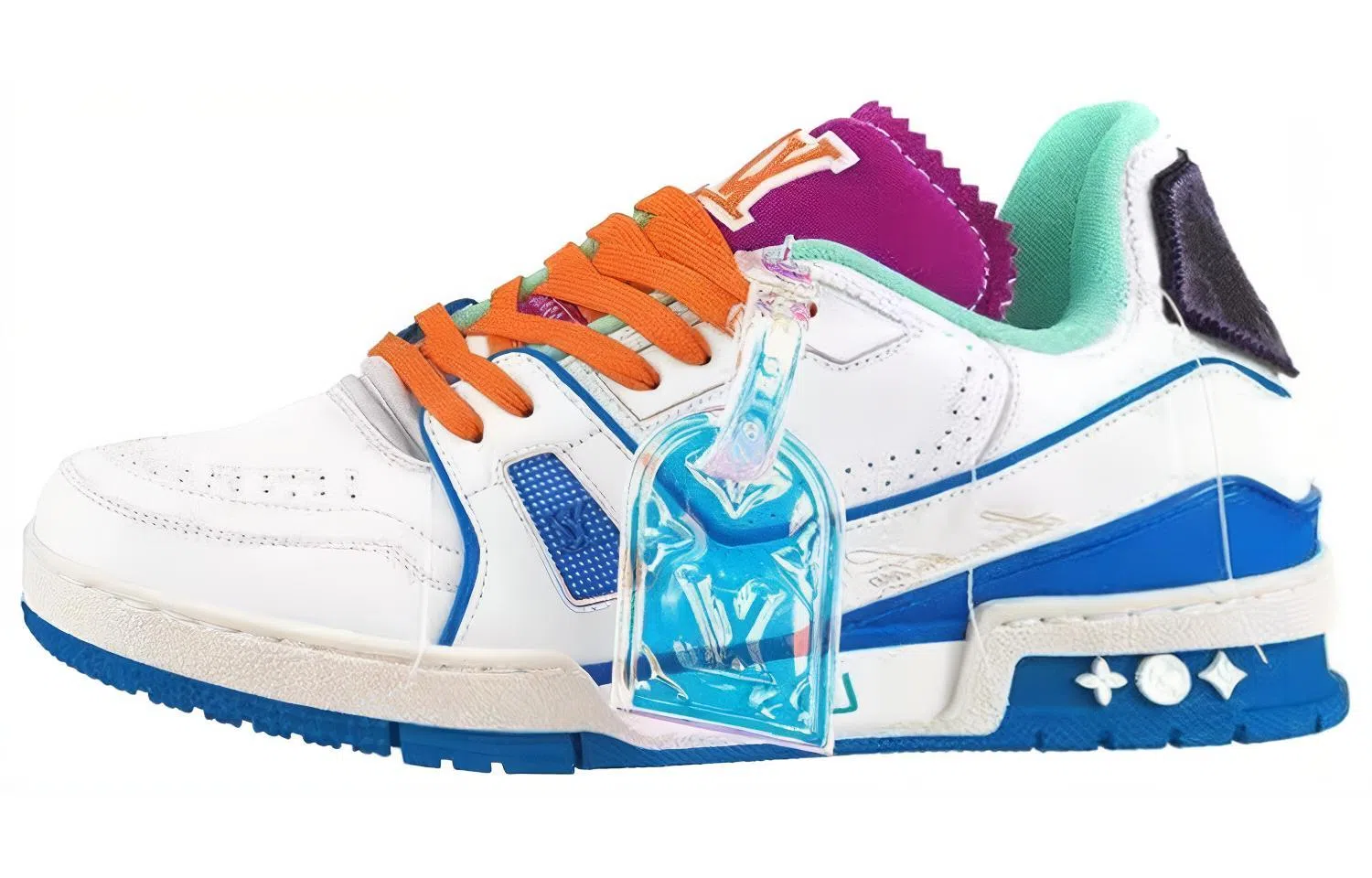 Louis Vuitton Trainer Low White Blue