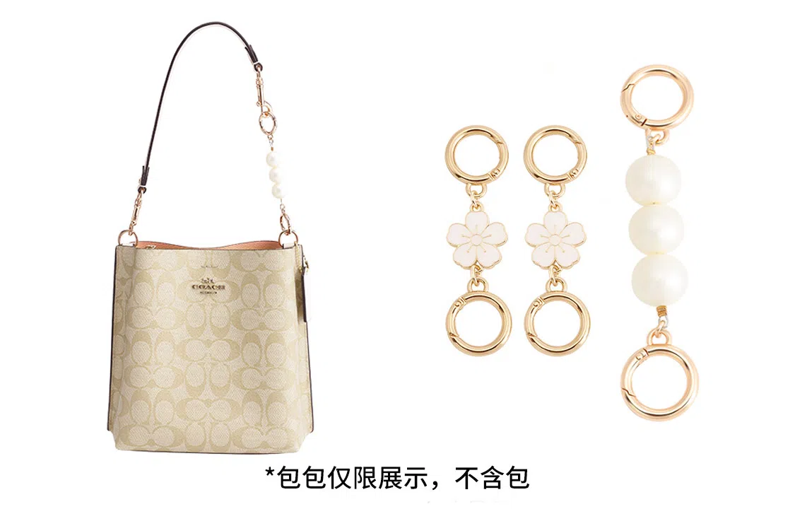 奢护匠心坊 适用蔻驰水桶包四叶草延长链 金属合金 包包肩带改造加长链条配件包带 女款 白色/直金色