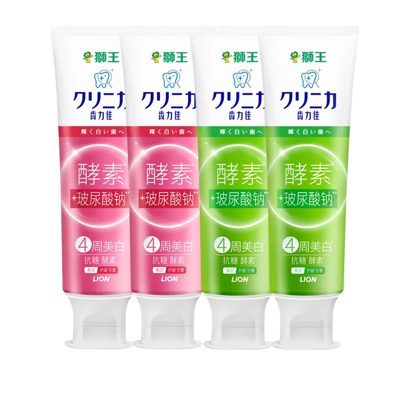 狮王 齿力佳抗糖酵素美白牙膏清新口气护龈玻尿酸含氟