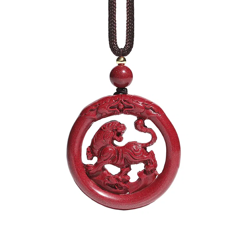 宝致 十二生肖镂空 小众设计感 再造辰砂朱砂 玉石吊坠 男女同款情侣款
