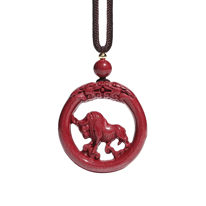 宝致 十二生肖镂空 小众设计感 再造辰砂朱砂 玉石吊坠 男女同款情侣款