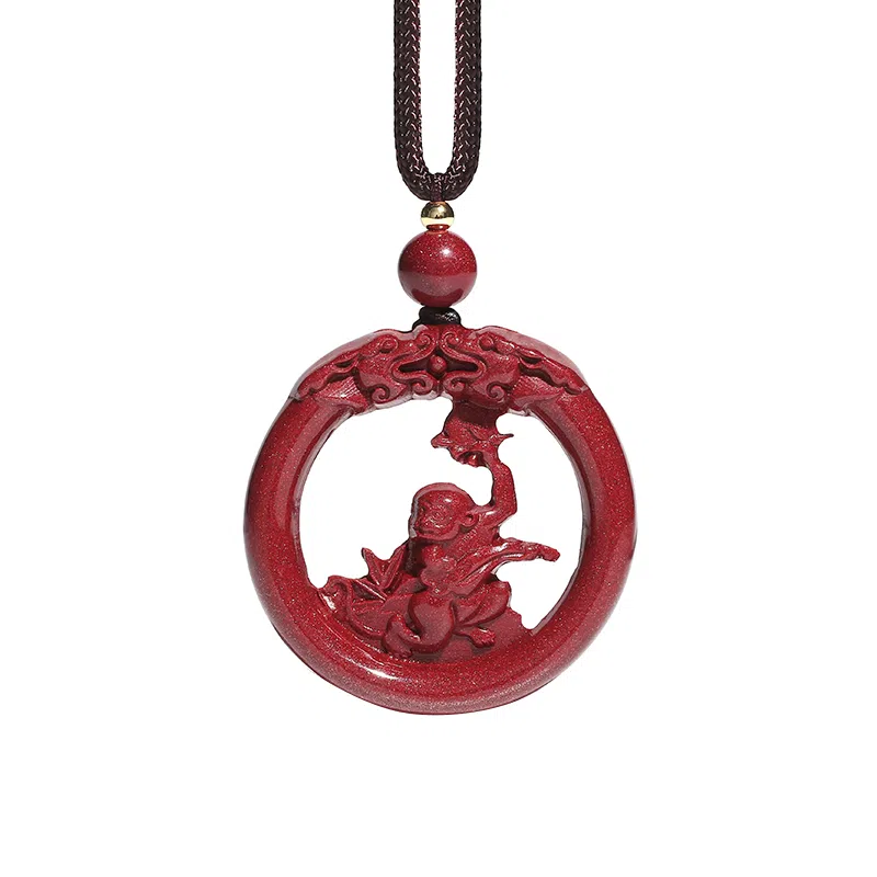 宝致 十二生肖镂空 小众设计感 再造辰砂朱砂 玉石吊坠 男女同款情侣款