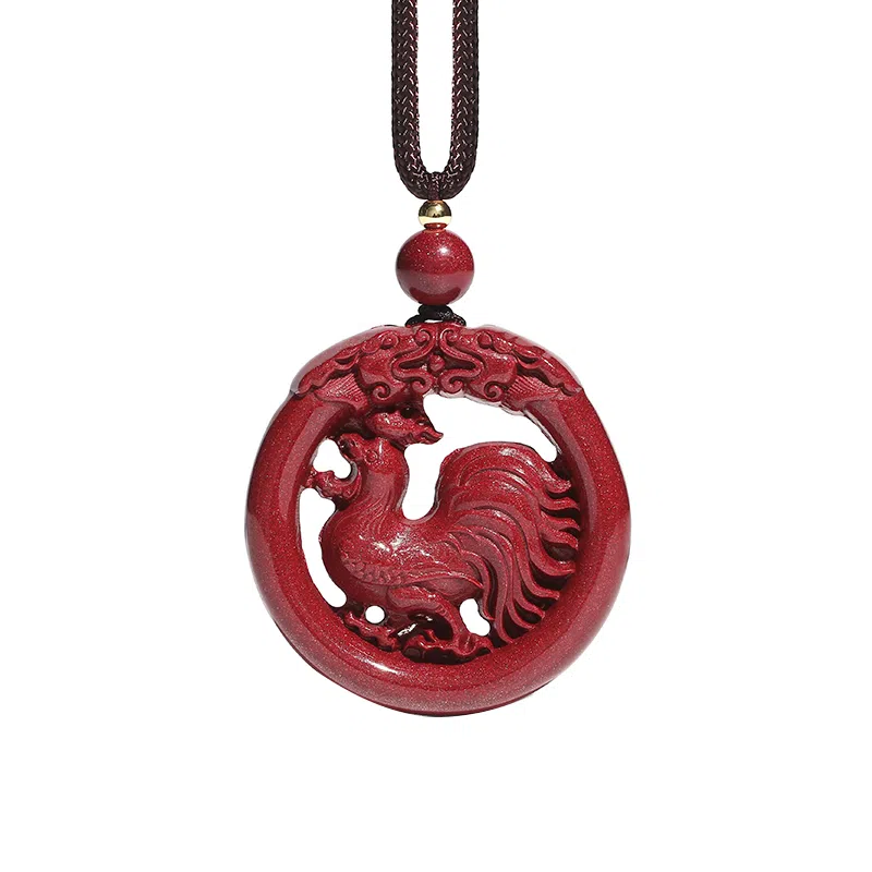 宝致 十二生肖镂空 小众设计感 再造辰砂朱砂 玉石吊坠 男女同款情侣款