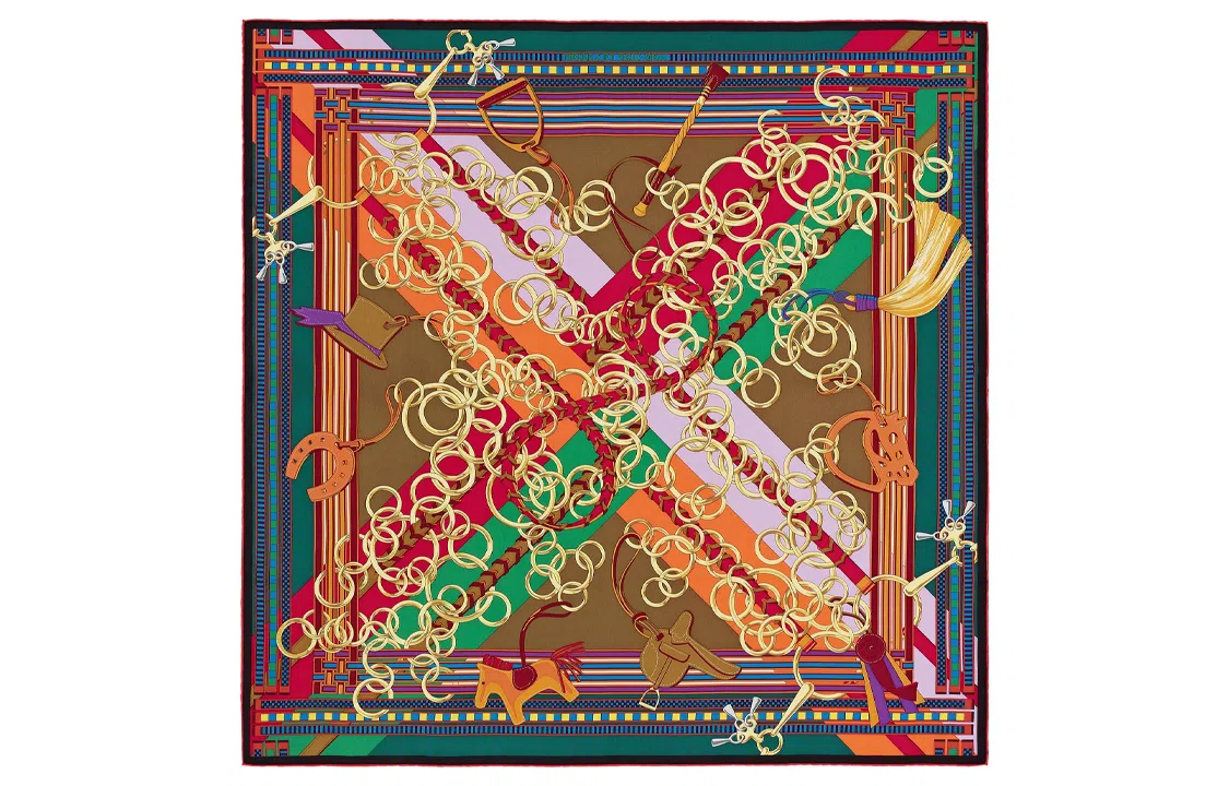 Hermes Circle Pattern Silk Scarf