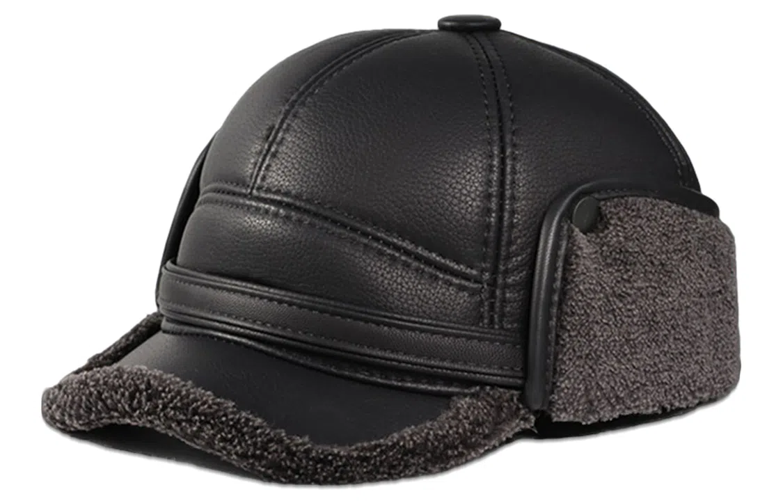 优幽兰 冬天防风防寒冷帽中老年人帽子休闲东北加绒加厚护耳棉帽 聚酯纤维 雷锋帽 男款